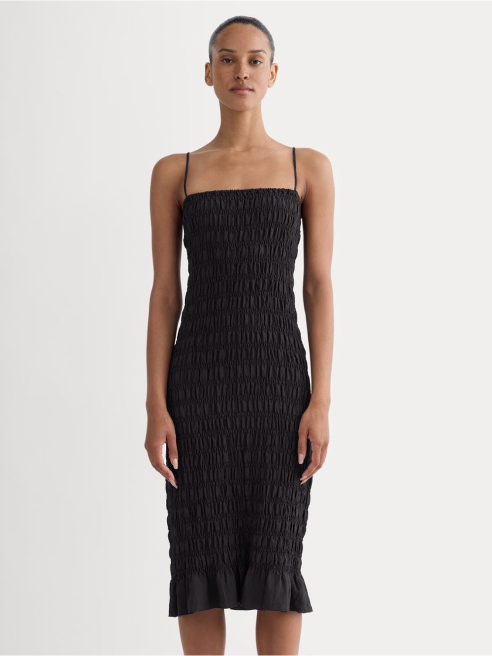 Everlane Smocked Column Midi Dress, XS